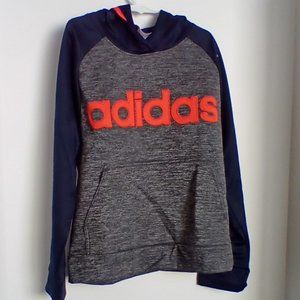Adidas Boys Hooded Sweatshirt Size 8 Color Gray NEW